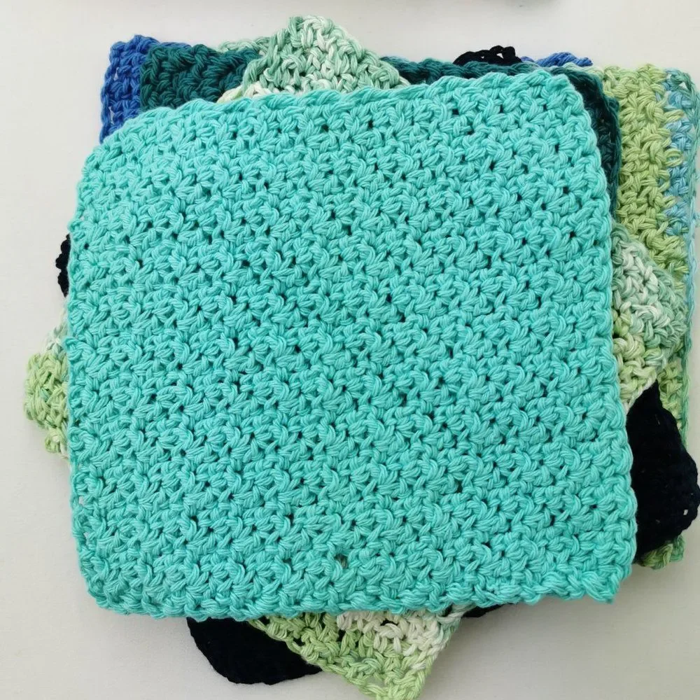 Handmade Crochet Wash Clothes, set  of 2, 100% cotton - Picture 11 of 14